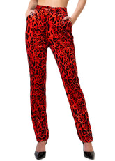 Leopard Printed Velour Dress Pant Pants Kate Hewko 