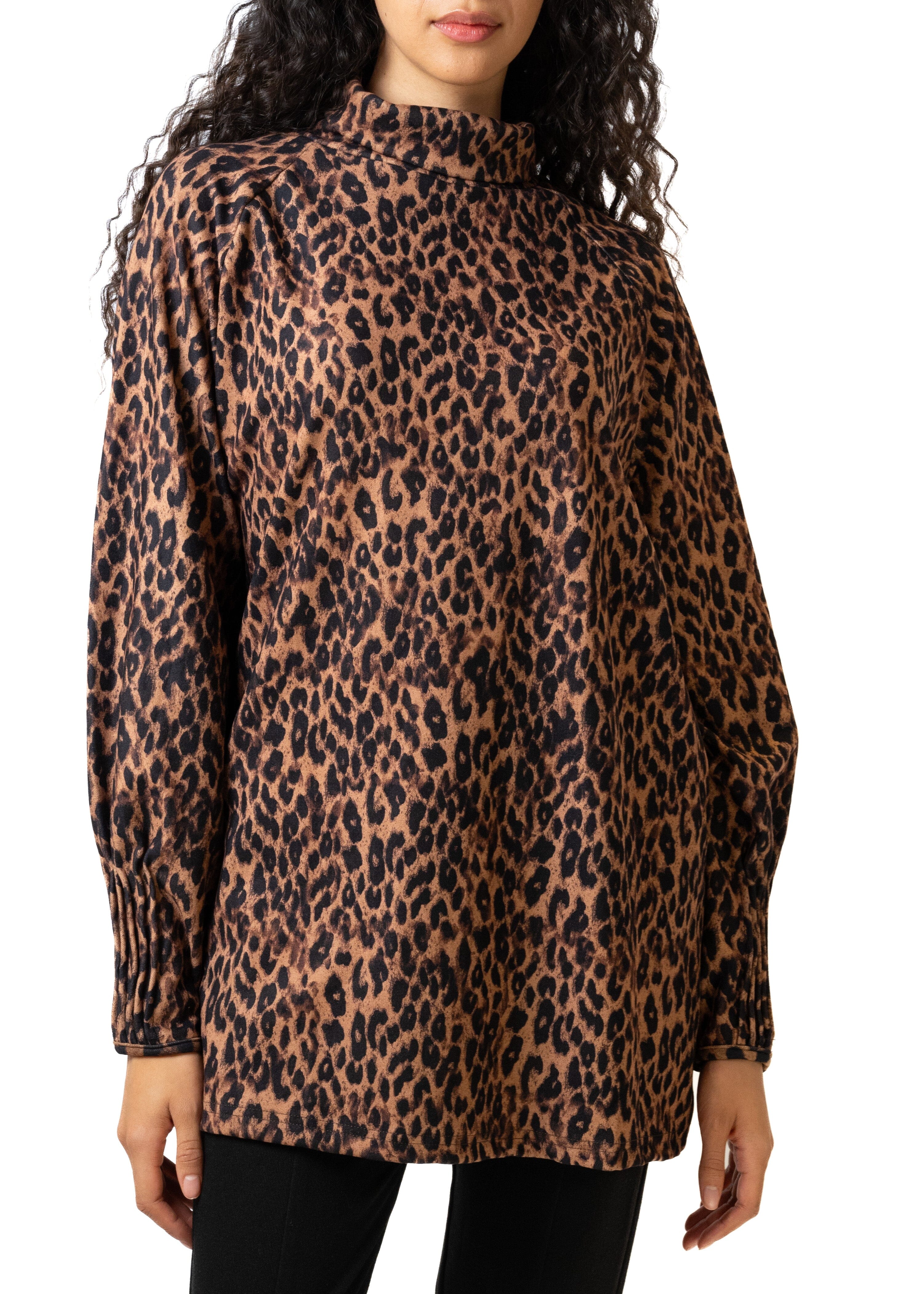 Leopard Turtleneck Tunic Long Sleeve Tees Kate Hewko 