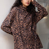 Leopard Turtleneck Tunic Long Sleeve Tees Kate Hewko Brown One size 