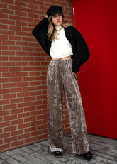 Leopard Velour Drawstring Pant Pants Kate Hewko 