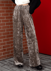 Leopard Velour Drawstring Pant Pants Kate Hewko 