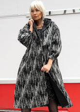 Long Abstract Hooded Coat Outerwear Kate Hewko Gray One size 