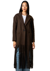 Long Fringe Hem Coat Outerwear Kate Hewko 