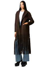 Long Fringe Hem Coat Outerwear Kate Hewko 