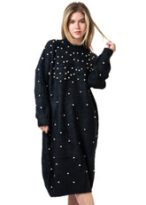 Long Pearl Embellished Sweater Dress Dresses Kate Hewko 