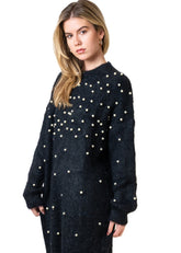 Long Pearl Embellished Sweater Dress Dresses Kate Hewko 