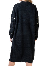 Long Pearl Embellished Sweater Dress Dresses Kate Hewko 