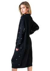 Long Pearl Embellished Sweater Dress Dresses Kate Hewko 