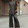 Metallic Zig Zag Printed Pant Set Two Piece Sets Kate Hewko Black One size 