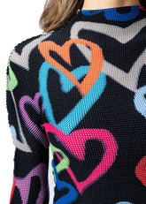 Mock Neck Graffiti Heart Top Long Sleeve Tees Kate Hewko 