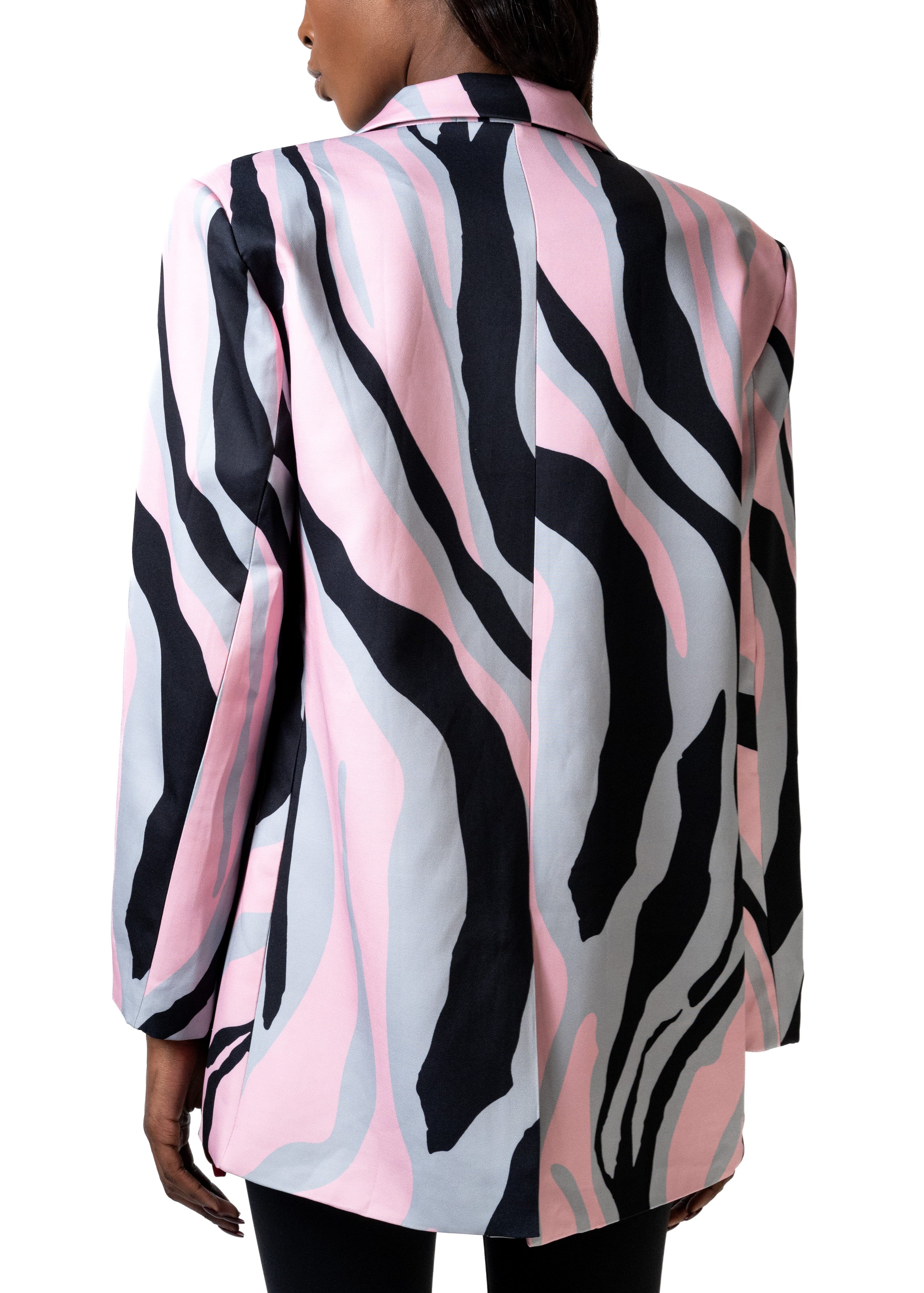 Multicolor Animal Striped Blazer Kate Hewko 