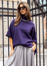 Oversized Short Sleeve Turtleneck Sweater Sweaters Kate Hewko Purple One size 