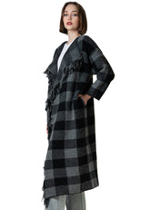 Plaid Fringe Trim Cardigan Cardigans Kate Hewko 