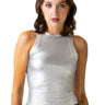 Ribbed Metallic Tank Tank Tops Kate Hewko Silver S 