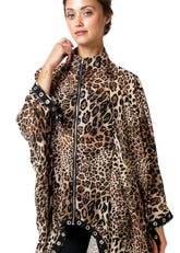 Rivet Trim Leopard Zip Kimono Layering Pieces Kate Hewko 