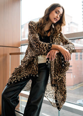 Rivet Trim Leopard Zip Kimono Layering Pieces Kate Hewko 