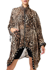 Rivet Trim Leopard Zip Kimono Layering Pieces Kate Hewko 