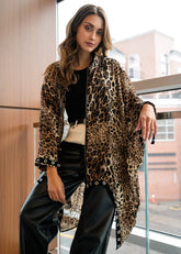 Rivet Trim Leopard Zip Kimono Layering Pieces Kate Hewko 