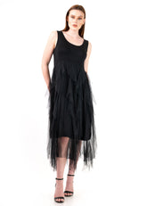 Ruffle Tulle Slip Dress Dresses Kate Hewko One Size Black 