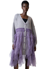 Ruffled Tulle Knit Cardigan Cardigans Kate Hewko 