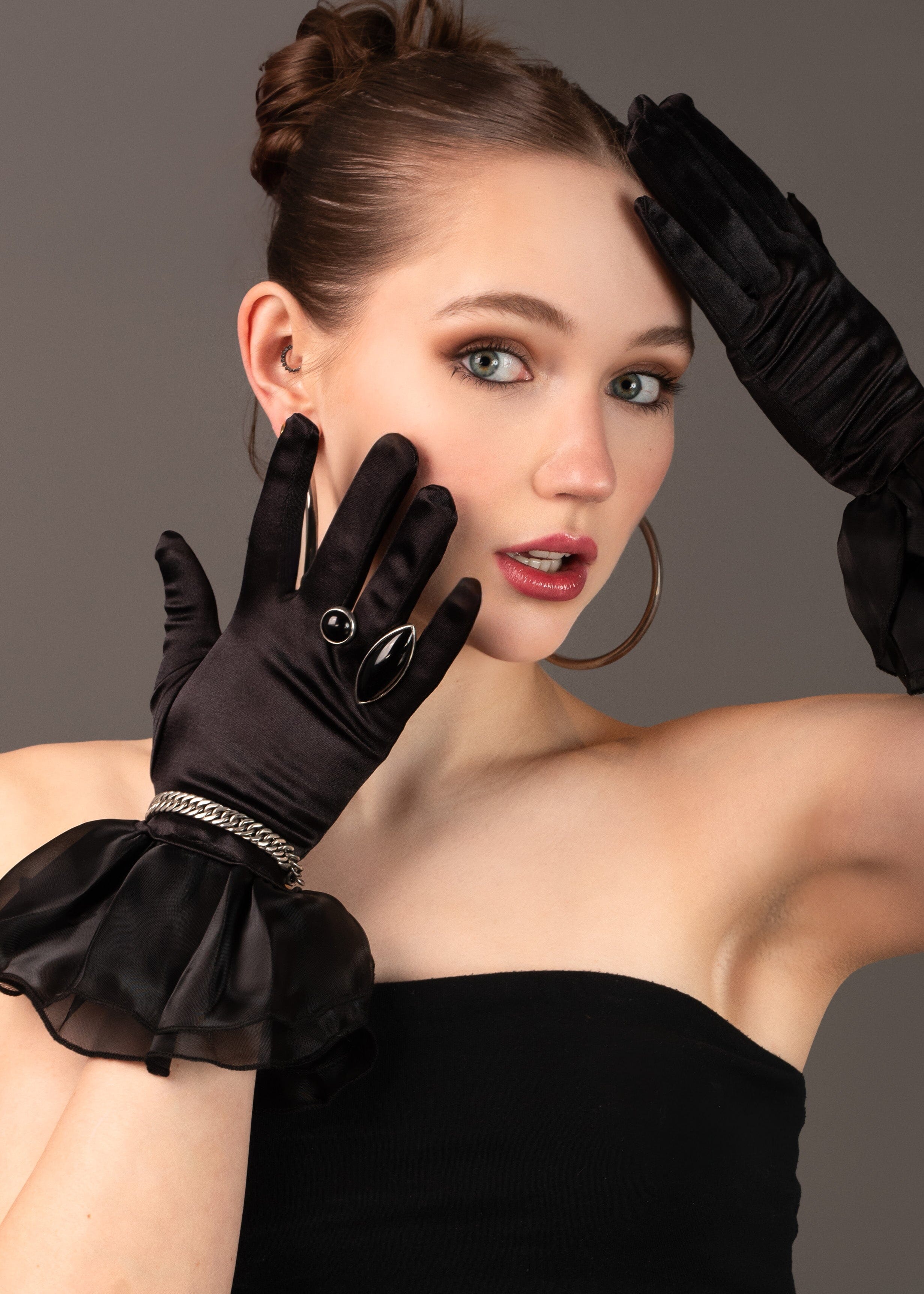 Satin + Tulle Gloves