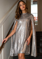 Sequin Cape Sleeve Dress Dresses Kate Hewko 