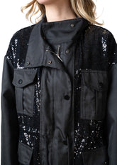 Sequin Contrast Utility Jacket Outerwear Kate Hewko 