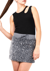 Sequin Velour Sweat Skort Skirts Kate Hewko 