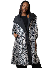 Snow Leopard Faux Fur Coat Outerwear Kate Hewko 