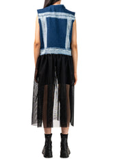 Tulle Trim Denim Vest Vests Kate Hewko 