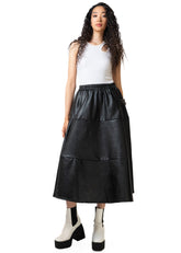 Vegan Leather A-Line Zip Skirt Skirts Kate Hewko 