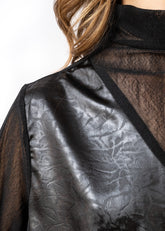 Vegan Leather + Mesh Turtleneck Blouses Kate Hewko 