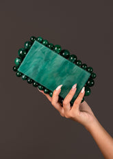 Acrylic Beaded Clutch Accessories Kate Hewko Green 