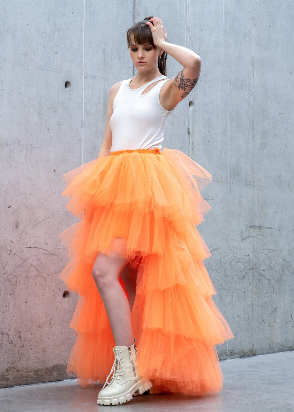 High Low Tiered Tulle Skirt Kate Hewko 1681
