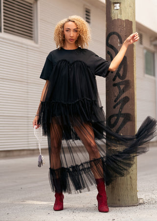 Long Layered Tulle Tee Dress - Kate Hewko