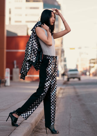 Sequin Checker Dress Pants - Kate Hewko