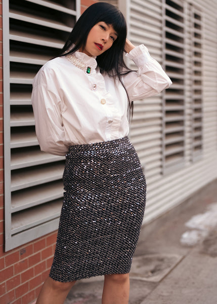 Sequin Embellished Pencil Skirt - Kate Hewko